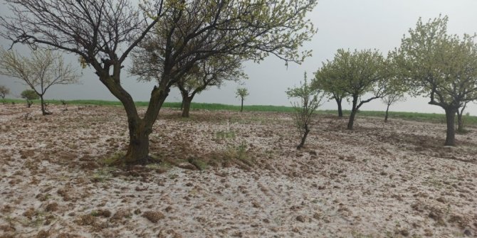 Nevşehir’de dolu yağışı köyü beyaza bürüdü