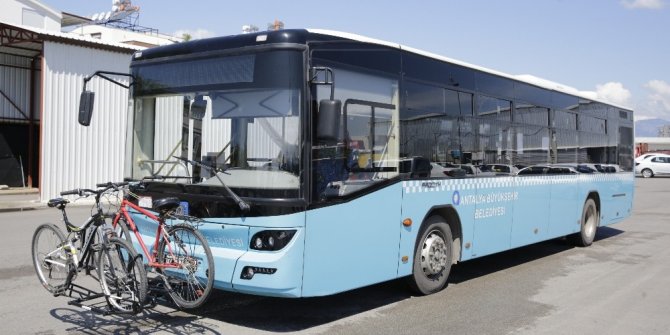 Büyükşehir’den, otobüslere bisiklet taşıma aparatı