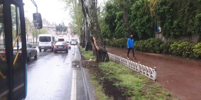 Beşiktaş’ta kontrolden çıkan araç 80 metre sürüklenip ağaca çarptı: 4 yaralı