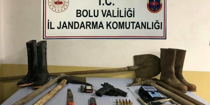 Bolu’da, Zonguldak’tan gelip kaçak kazı yapan 4 kişi gözaltına alındı