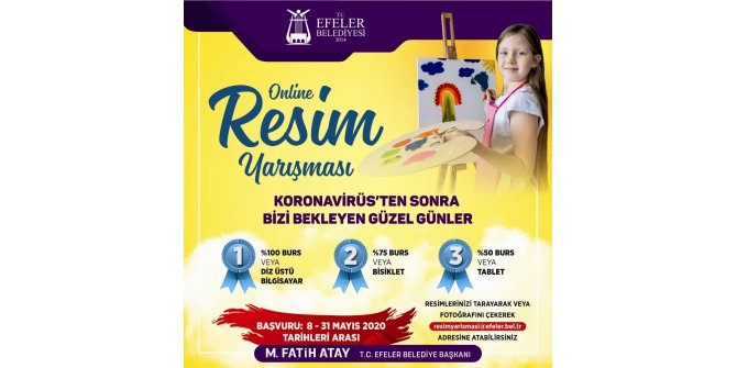 Efelerli küçük ressamlara online yarışma