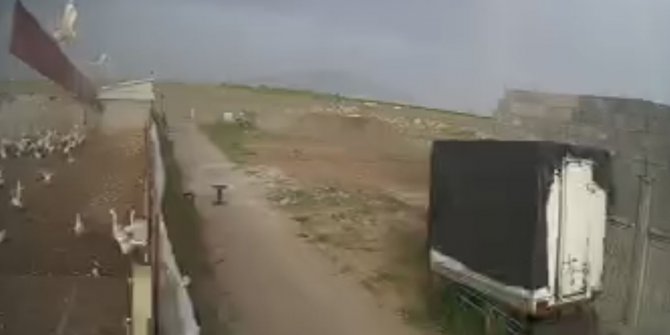 Konya'da fırtına nedeniyle çiftliğin çatısı uçtu