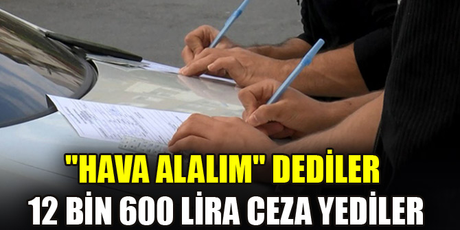 "Hava alalım" dediler, 12 bin 600 lira ceza yediler