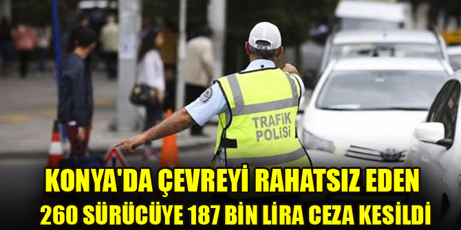 Çevreyi rahatsız eden 260 sürücüye 187 bin lira ceza kesildi!