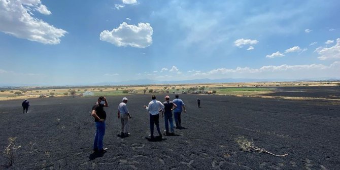 Konya'da ekin yangını, mahsuller zarar gördü