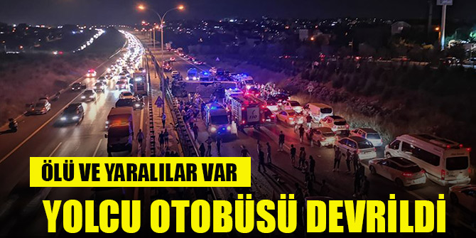 Kocaeli'de yolcu otobüsü devrildi: 1 ölü, 17 yaralı