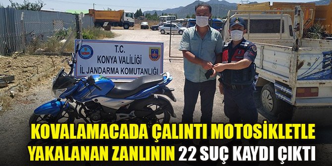 Kovalamacada çalıntı motosikletle yakalandı, 22 suç kaydı çıktı