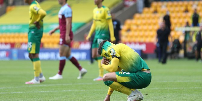 Premier Lig'den düşen ilk takım Norwich City oldu