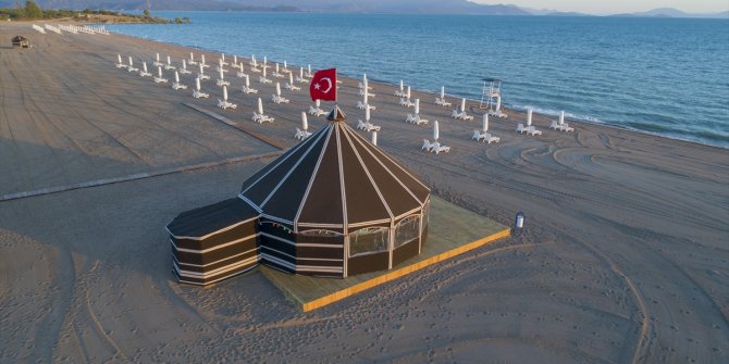 Beyşehir Gölü'ndeki Karaburun Plajı hizmete açıldı