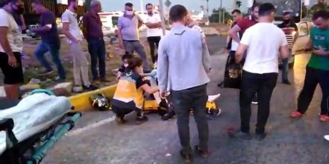 Otomobil motosikletliye çarptı: 1 yaralı