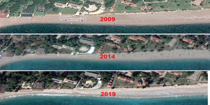 Konyaaltı Sahili 60 yılda 35 metre eridi, bir havluluk yer kaldı