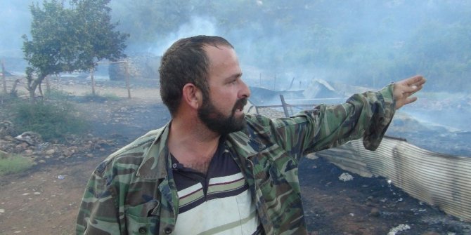Orman yangınında ağılları yanan vatandaş gözyaşlarına hakim olamadı