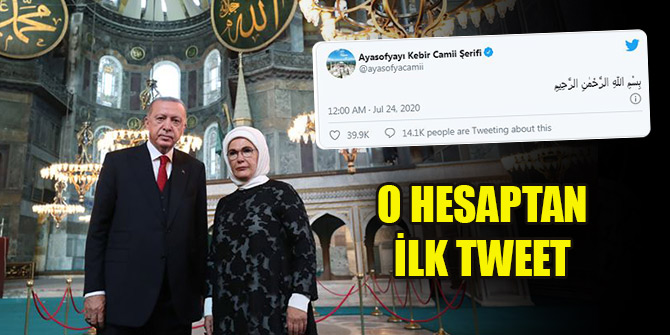 Erdoğan'dan Ayasofya-i Kebir Cami-i Şerifi paylaşımı