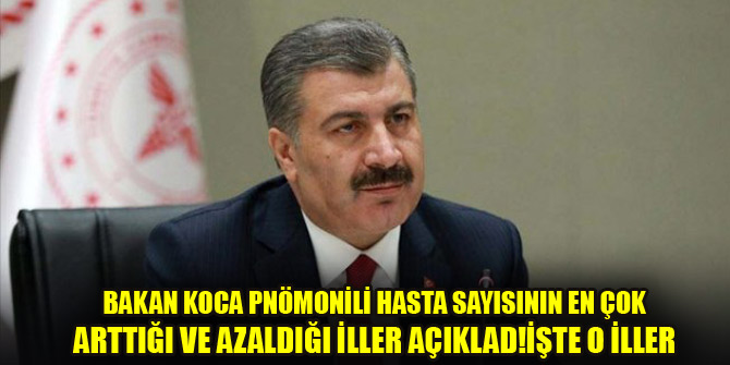 Pnömonili hasta sayısının en çok arttığı ve azaldığı iller açıklandı