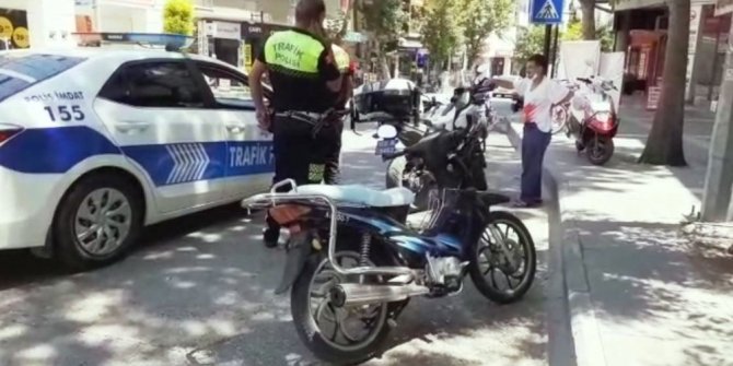 Dur ikazına uymayıp motosikleti bırakıp kaçtı
