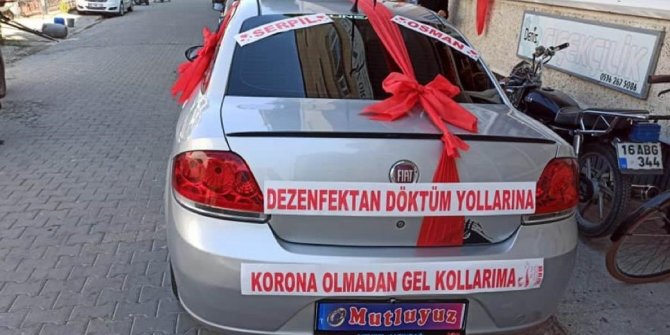 Pandemi süreci gelin arabasına yansıdı