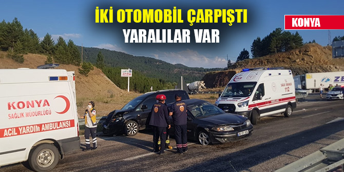 Konya'da iki otomobil çarpıştı: 5 yaralı