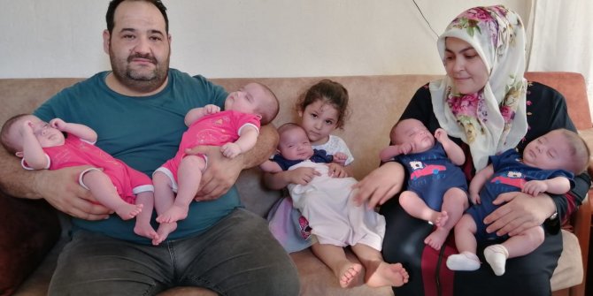 Suudi Arabistan'da mahsur kalan beşiz bebekleri olan aile, Hatay'a getirildi