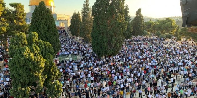 Mescid-i Aksa’da Kurban Bayramı namazı kılındı
