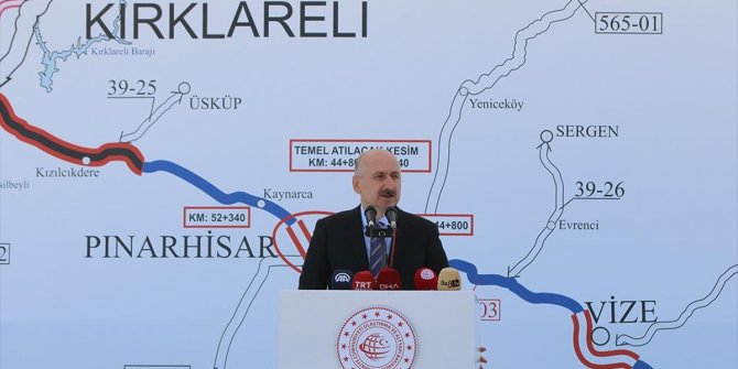 Ulaştırma Bakanı Karaismailoğlu: Saray-Kırklareli yolunun tamamlanmasıyla yıllık 98 milyon lira tasarruf edilecek
