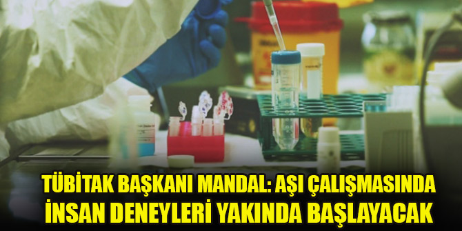 TÜBİTAK Başkanı Mandal: Aşı çalışmasında insan deneyleri yakında başlayacak