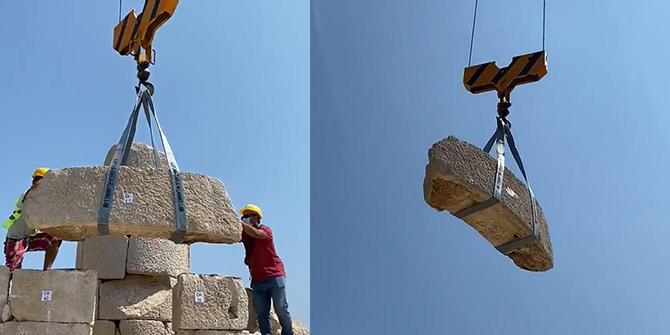 2 tonluk blok, 1958 yıl sonra yerinden kaldırıldı