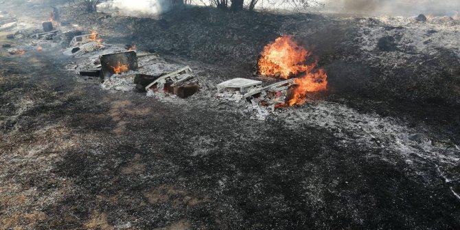 Makilik alanda çıkan yangında alevlerin ortasında kalan yaşlı adam öldü