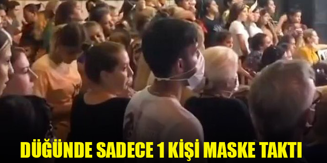 Düğünde sadece 1 kişi maske taktı