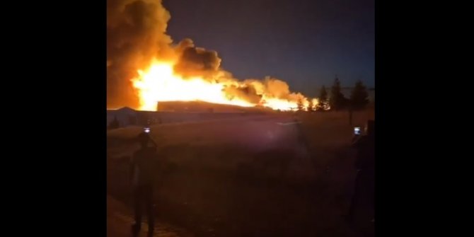 Ankara'da, kereste fabrikasında korkutan yangın
