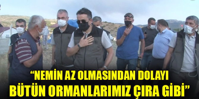 Bakan Pakdemirli: “Nemin az olmasından dolayı bütün ormanlarımız çıra gibi”