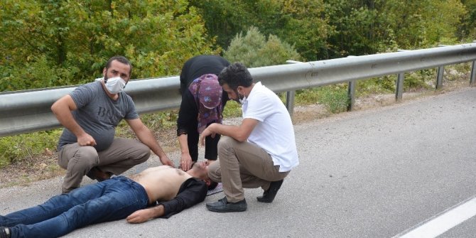 Orman yangınına müdahale ederken baygınlık geçirdi