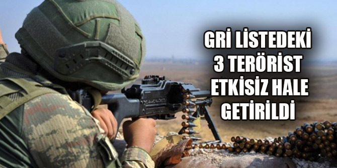 Gri listedeki 3 terörist etkisiz hale getirildi