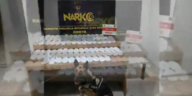Konya'da uygulama noktasında durdurulan araçta 18 kilogram esrar ele geçirildi