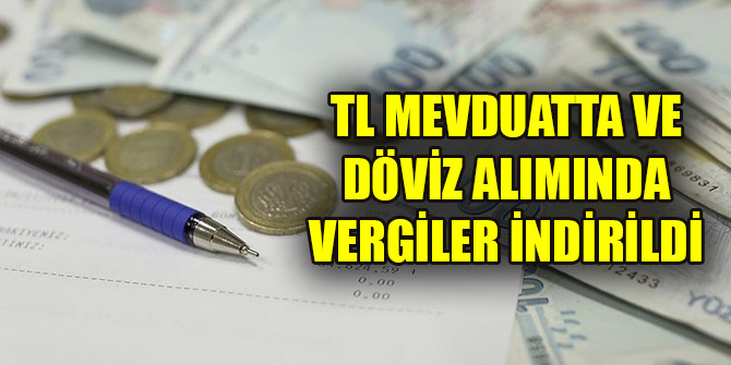 TL mevduatta ve döviz alımında vergiler indirildi