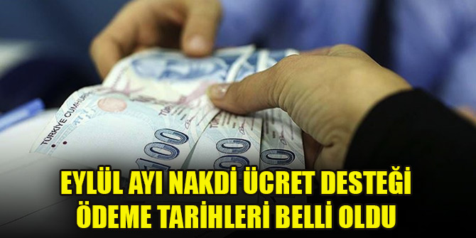 Eylül ayı Nakdi Ücret Desteği ödeme tarihleri belli oldu