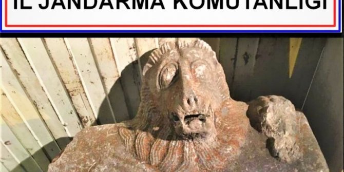 Roma dönemine ait aslan lahidini satamadan yakalandılar