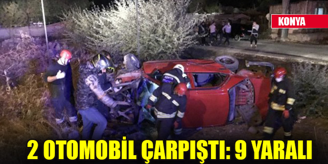 2 otomobil çarpıştı: 9 yaralı