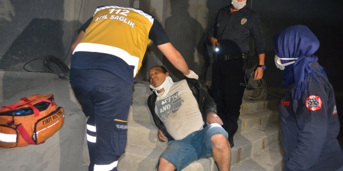 Polisten kaçan hırsızlık şüphelisi, 5 metre yüksekten düşerek yaralandı