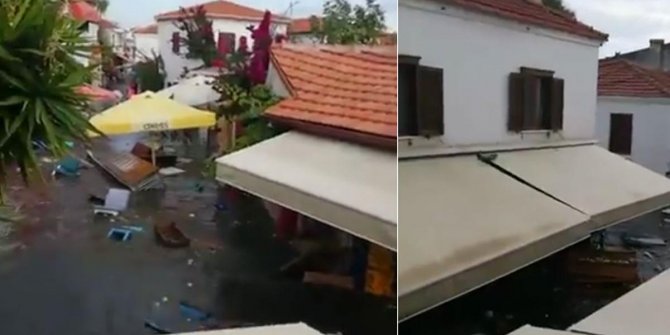 İzmir'deki deprem sonrası deniz suyu taştı!