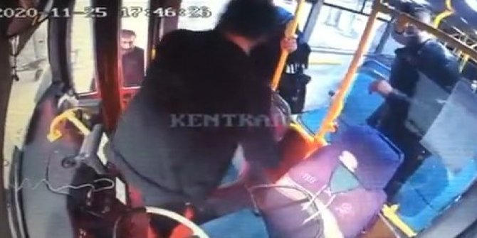 Tartıştığı halk otobüsü sürücüsüne copla saldırdı