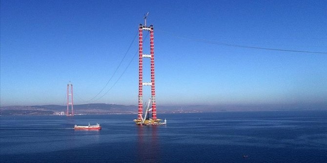 Turkey: Canakkale Bridge towers above Eiffel