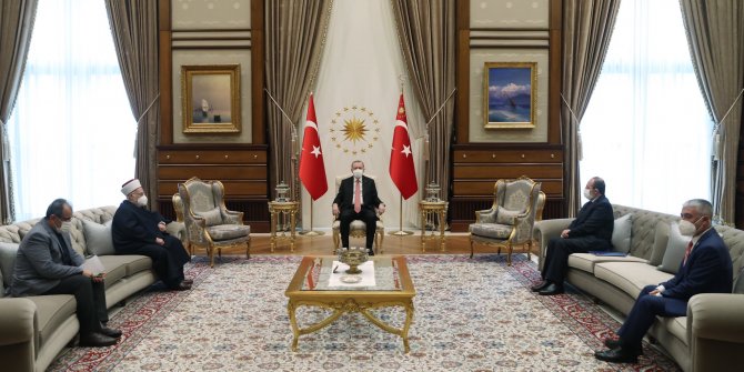 Cumhurbaşkanı Erdoğan, Mescid-i Aksa İmam Hatibi'ni kabul etti