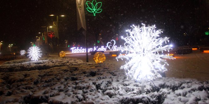 Bolu'da kar yağışı