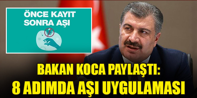 Bakan Koca paylaştı: 8 adımda aşı uygulaması