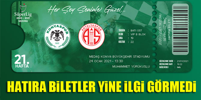 Konyaspor’da hatıra biletler yine ilgi görmedi