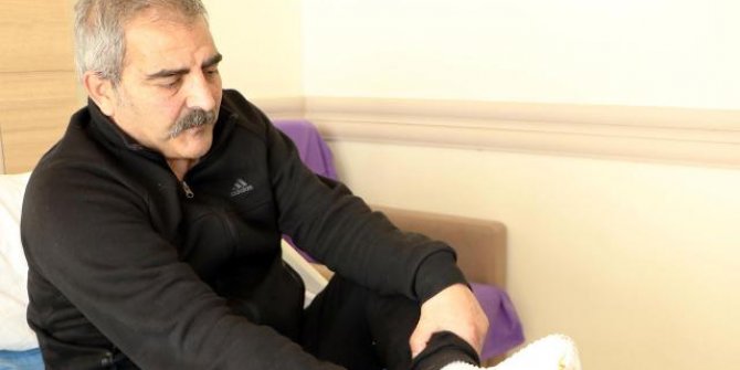 Kamyonun camları buz tuttu, şoförün ayağı dondu