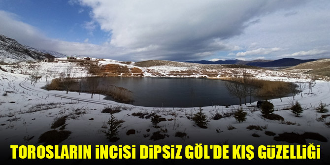Torosların incisi Dipsiz Göl’de kış güzelliği