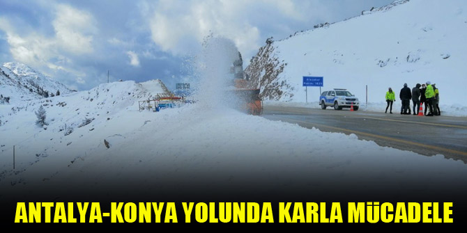 Antalya-Konya yolunda karla mücadele