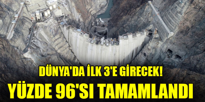 Dünya'da ilk 3'e girecek! Yüzde 96'sı tamamlandı