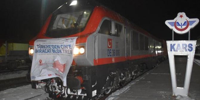 Çin'e bor taşıyan tren, Kars'tan Gürcistan'a uğurlandı